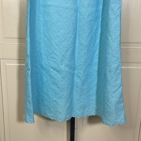 J.Peterman Company Women’s Linen Maxi Skirt 100% Linen Size Small Light Blue - Picture 3 of 8